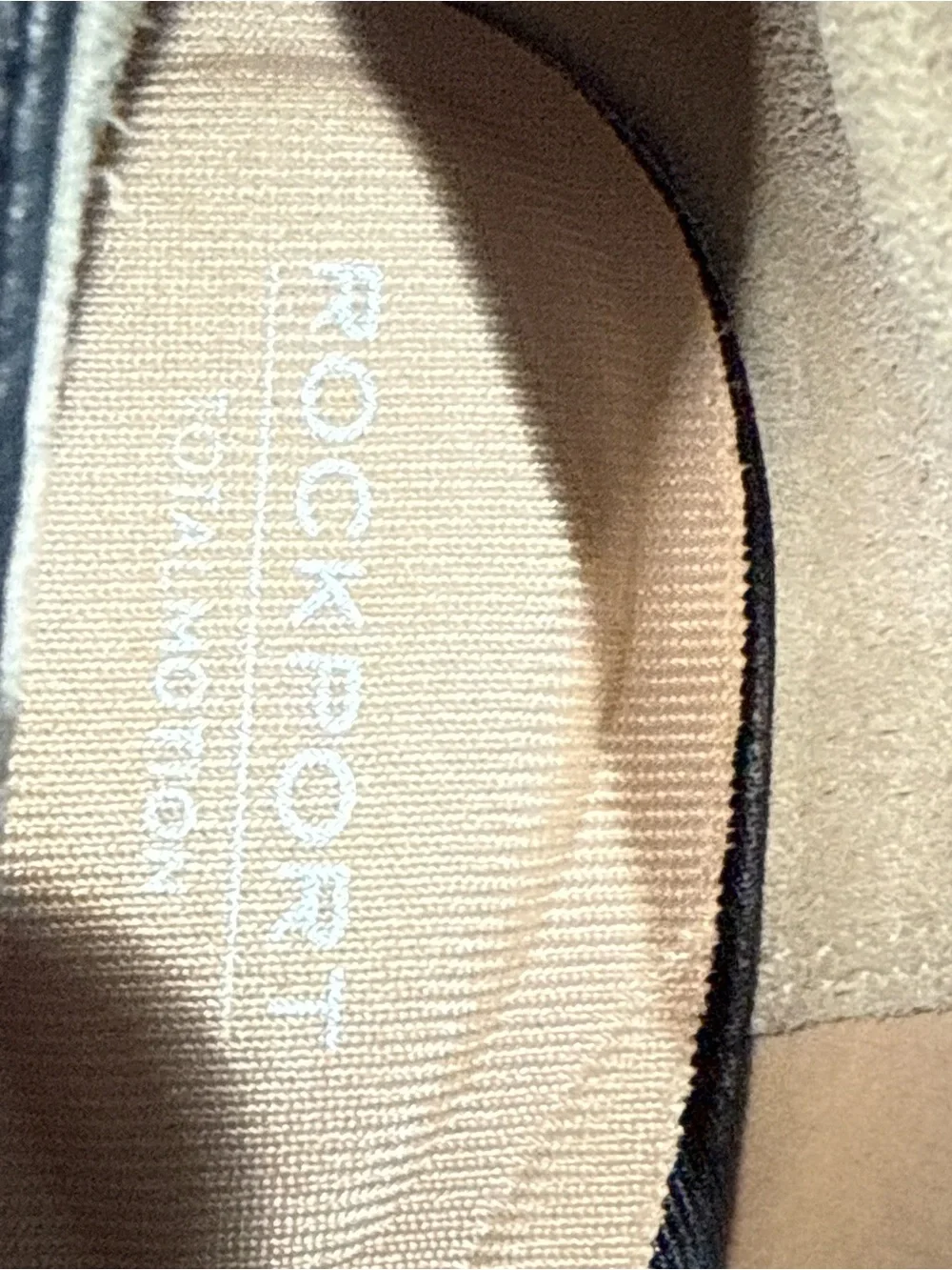 Rockport Black Leather Mid Heel Loafers with Gold Accent - Picture 6 of 10